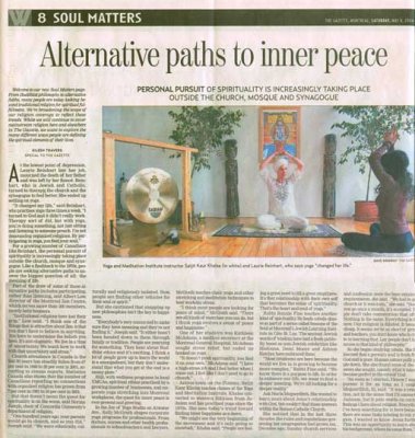Yoga & Meditation 1 - Montreal Gazette Article